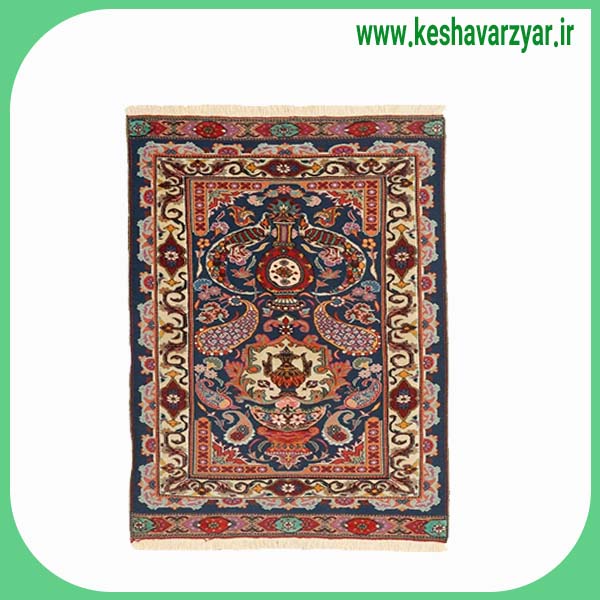 گلیم فرش دستبافت یک و نیم متری مدل سیرجان طرح گل ابریشم